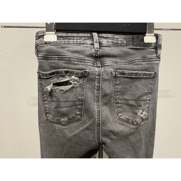 American Eagle Jrs/Womens 24X28 Jeans Next Level Stretch Regular Distressed - Picture 9 of 10